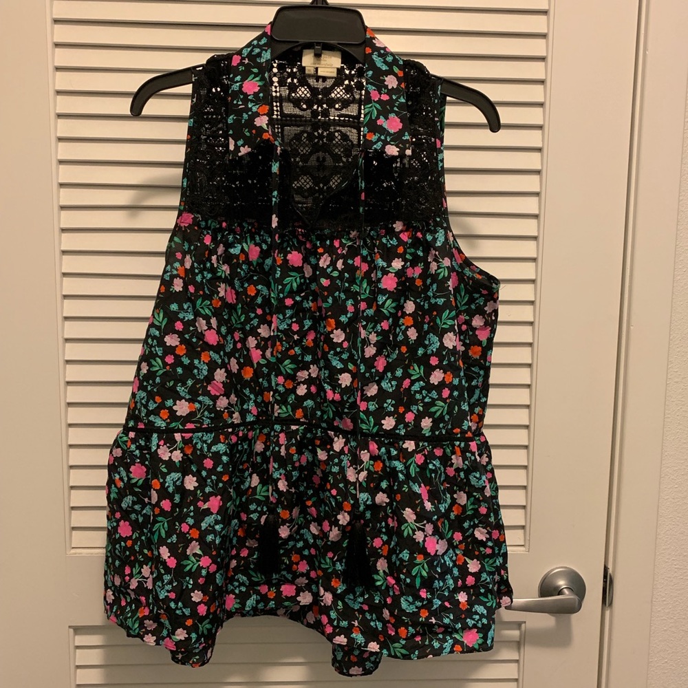 kate spade new york jardin lace yolk blouse